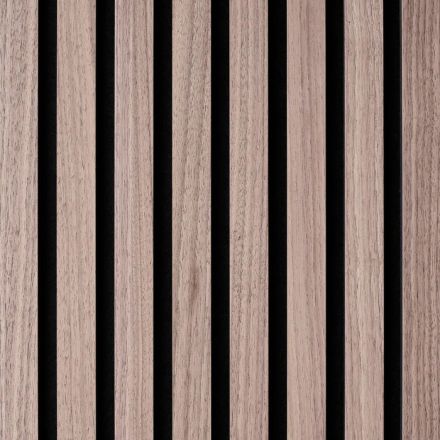 Akustikpaneel amerik. Nussbaum, Echtholzfurnier auf schwarzem MDF, Träger 9mm PET-Filz Schwarz